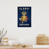 Südafrika Plakat BOAC Reise Kunst Afrikanischer Dr (Küche)