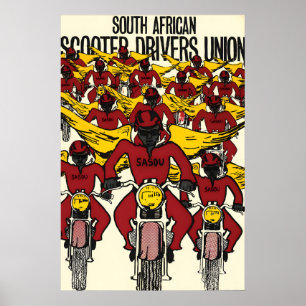 Südafrika Politisches Plakat Scooter-Fahrer