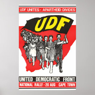 Südafrika Politisches Plakat UDF Apartheid
