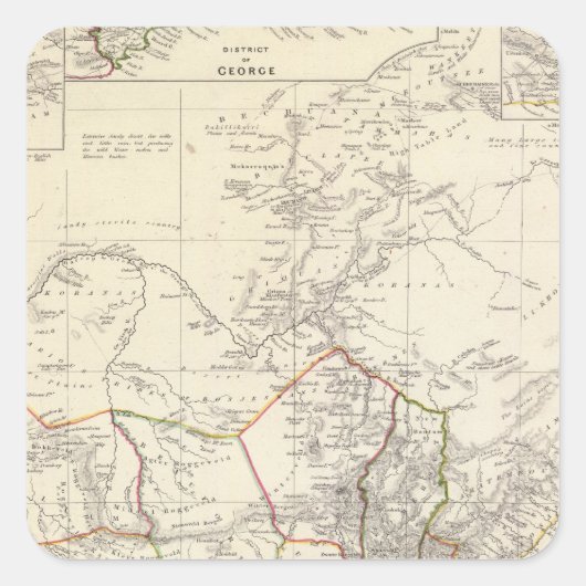 Südafrika Quadratischer Aufkleber (Vorderseite)