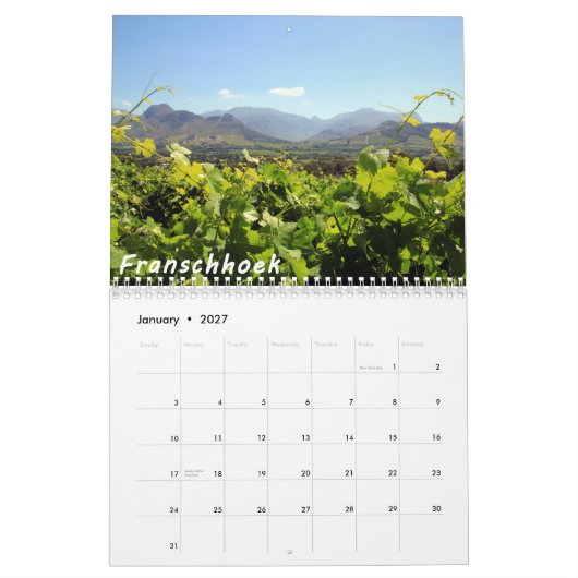 Südafrika-Reise-Bestimmungsort-Foto-Kalender Kalender (Jan 2027)