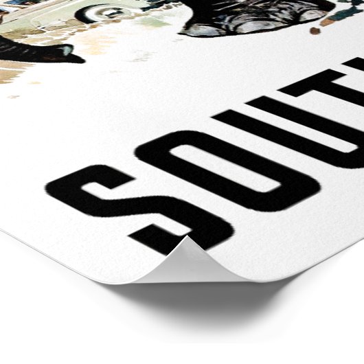 Südafrika Reiseplakat Poster (Ecke)