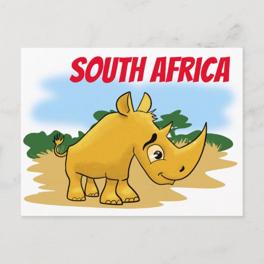 Südafrika Rhino Postkarte (Vorderseite)