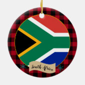 Südafrika, Roter Büffel, karierte und afrikanische Keramik Ornament (Hinten)