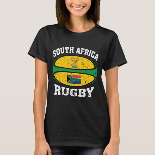 Südafrika-Rugby-Shirt für südafrikanisches Rugby T-Shirt (Vorderseite)