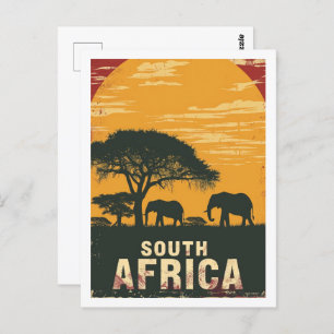 Südafrika Safari Vintag Berühmter Reiseort Postkarte