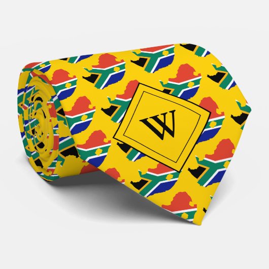 SÜDAFRIKA-Schrift Monogramm Christlich GELB Krawatte (Gerollt)