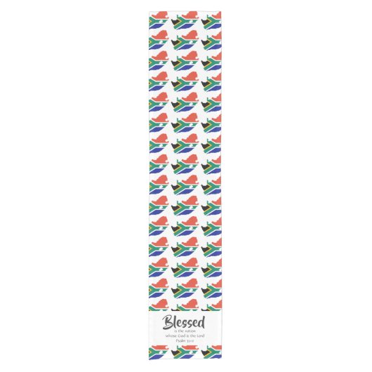 SÜDAFRIKA Selige Nation Scripting Christlich Kurzer Tischläufer (Vorderseite)