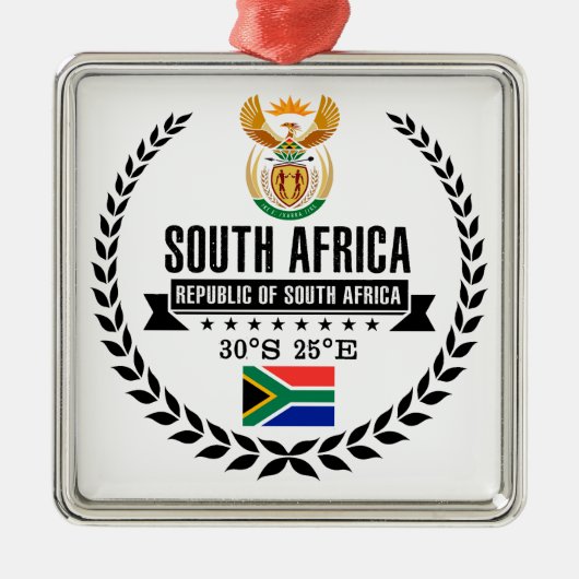 Südafrika Silbernes Ornament (Vorne)