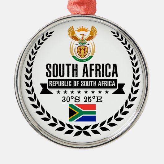 Südafrika Silbernes Ornament (Vorne)