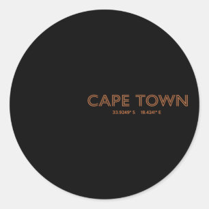 Südafrika Stadt koordiniert Kapstadt Runder Aufkleber