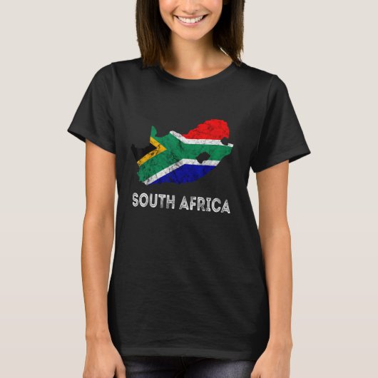 Südafrika Südafrika Karte Kontur Südafrika T-Shirt (Vorderseite)