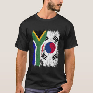 Südafrika Südkorea Halbe Flagge Südafrikanisch K T-Shirt