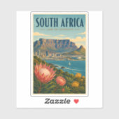 Südafrika Tafelberg Illustration Reise Aufkleber (Blatt)