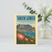 Südafrika Tafelberg Illustration Reise Postkarte (Stehend Vorderseite)