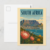 Südafrika Tafelberg Illustration Reise Postkarte (Vorne/Hinten)