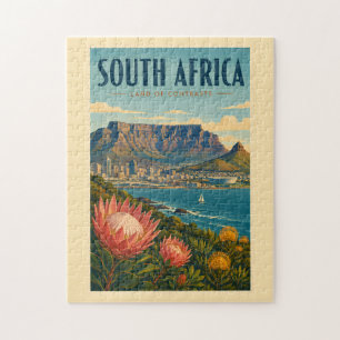 Südafrika Tafelberg Illustration Reise Puzzle