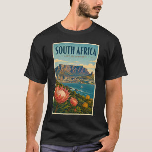 Südafrika Tafelberg Illustration Reise T-Shirt