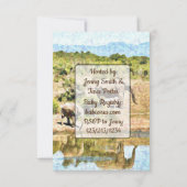 Südafrika thematisierte Giraffe Elephant Baby Show Einladung (Rückseite)