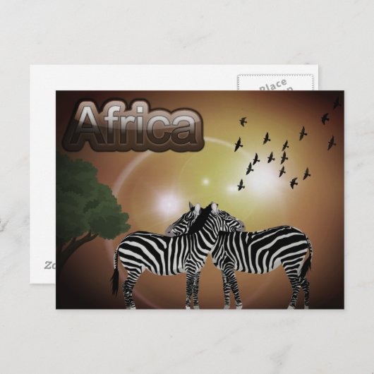 Südafrika Vintag Zebra Travel Postkarte (Vorne/Hinten)