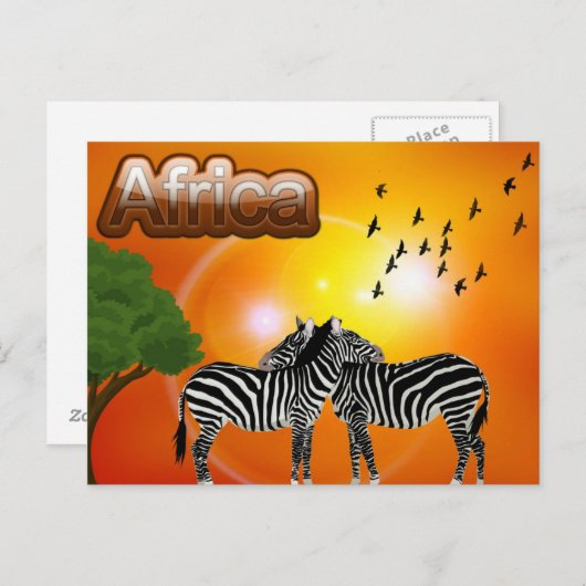Südafrika Vintag Zebra Travel Postkarte (Vorne/Hinten)
