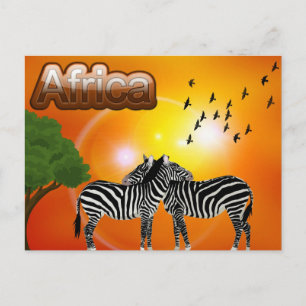 Südafrika Vintag Zebra Travel Postkarte