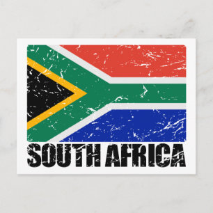 Südafrika-Vintage-Flagge Postkarte
