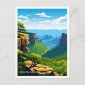 Südafrika Vintage Illustration Postkarte (Vorderseite)