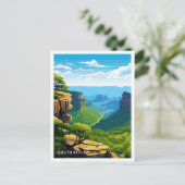 Südafrika Vintage Illustration Postkarte (Stehend Vorderseite)