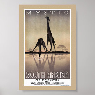 Südafrika Vintage-Reiseposter Restauriert Poster