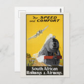 Südafrika Vintage Travel Poster 1934 Postkarte (Vorne/Hinten)