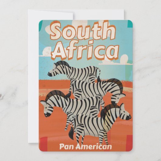 Südafrika Vintage Travel Poster Einladung (Vorderseite)