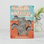 Südafrika Vintage Travel Poster Einladung (Stehend Vorderseite)