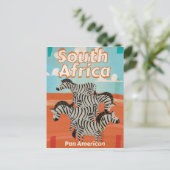 Südafrika Vintage Travel Poster Postkarte (Stehend Vorderseite)