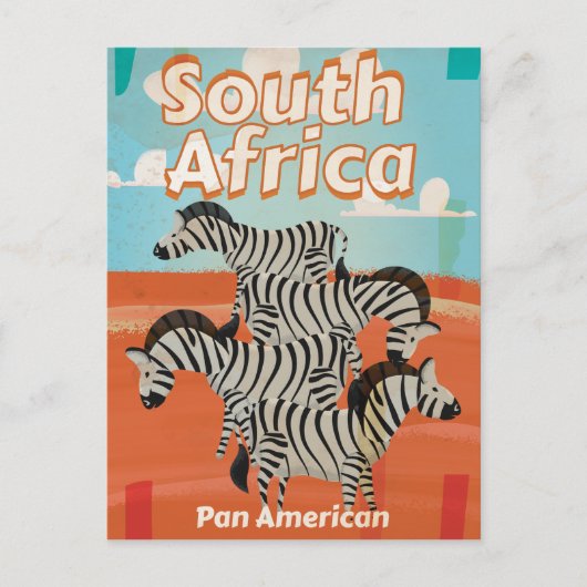 Südafrika Vintage Travel Poster Postkarte (Vorderseite)