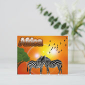 Südafrika Vintage Zebra Reise Postkarte (Stehend Vorderseite)
