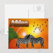 Südafrika Vintage Zebra Reise Postkarte (Vorne/Hinten)