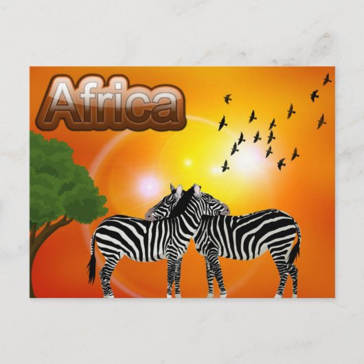 Südafrika Vintage Zebra Reise Postkarte (Vorderseite)