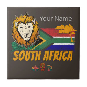 Südafrika Vintager Löwenfahne Safari Souvenir Fliese