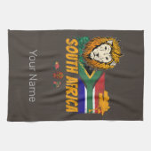 Südafrika Vintager Löwenfahne Safari Souvenir Geschirrtuch (Horizontal)