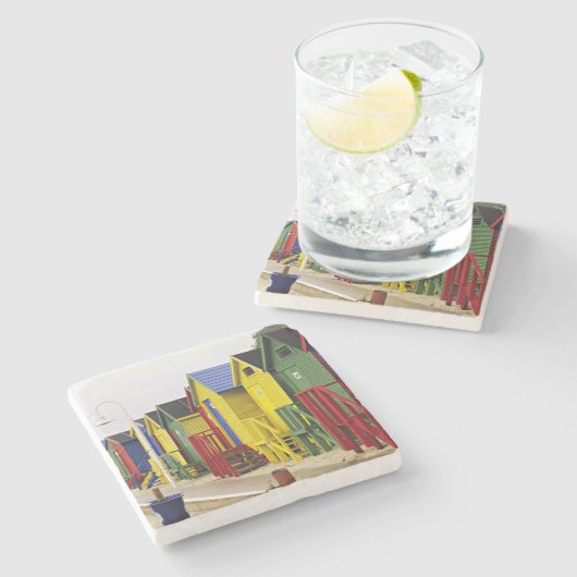 Südafrika, Western Cape, St. James.farbig Steinuntersetzer (Seitenansicht)