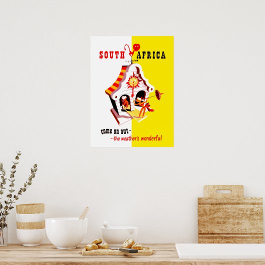 Südafrika, wunderbarer Wetterzeiger, Vintag Poster (Küche)