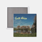 Südafrika ZA Pond Trees Landschaftsbild Magnet (Vorderseite/Rückseite)