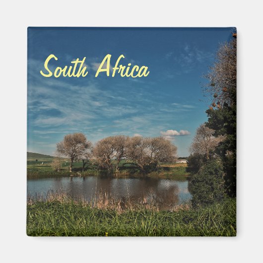 Südafrika ZA Pond Trees Landschaftsbild Magnet (Vorne)