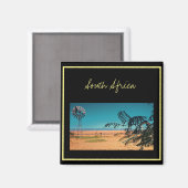 Südafrika ZA Windpumpe Landschaftsbild Magnet (Vorderseite/Rückseite)