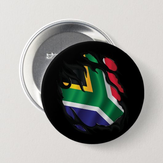 Südafrika Zerrissene Flagge Button (Vorne & Hinten)