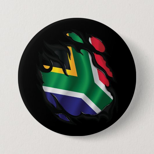 Südafrika Zerrissene Flagge Button (Vorderseite)