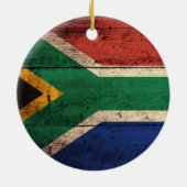 Südafrikanische Fahne aus Holz Keramikornament (Hinten)