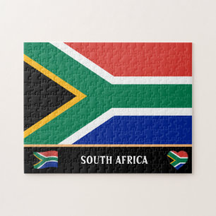 Südafrikanische Flagge & afrikanisches Land /Südaf Puzzle