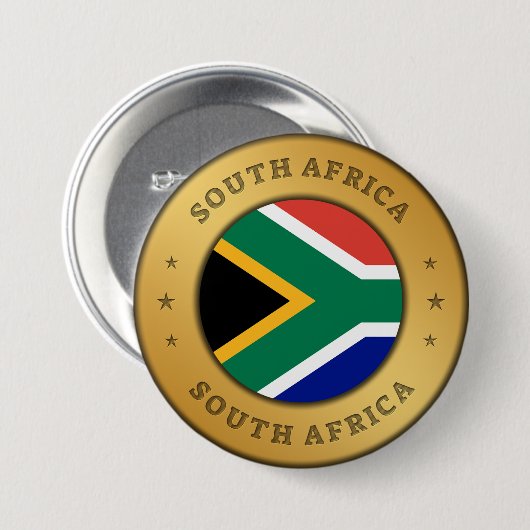 Südafrikanische Flagge Button (Vorne & Hinten)